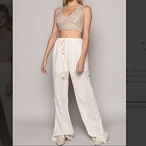 POL Cream Straight Leg Pants